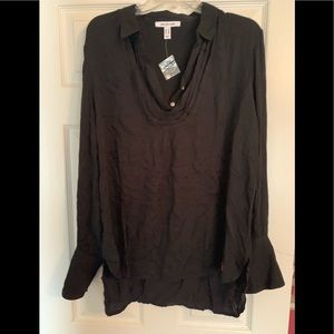 Peace Love World black tuxedo top sz 14 NWT